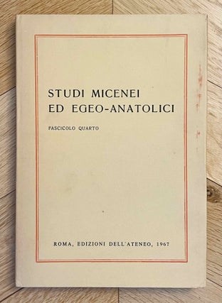 Studi Micenei ed Egeo-anatolici. Volumes 3-12.