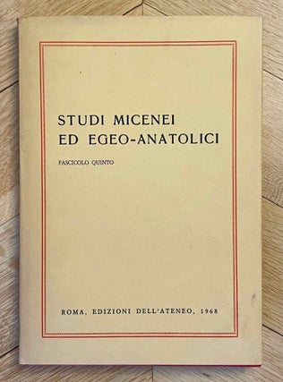 Studi Micenei ed Egeo-anatolici. Volumes 3-12.