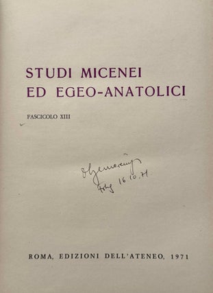 Studi Micenei ed Egeo-anatolici. Volumes 13-26