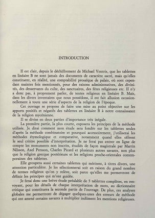 Les mentions religieuses dans les tablettes mycéniennes