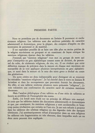 Les mentions religieuses dans les tablettes mycéniennes