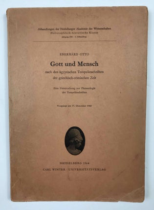 Item #M1228a Gott und Mensch nach den ägyptischen Tempelinschriften der griechisch-römischen...