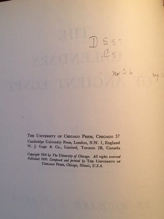 The calendars of Ancient Egypt