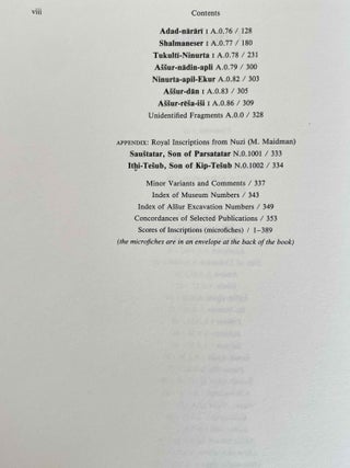 Royal Inscriptions of Mesopotamia. Assyrian Periods. Vol. I: Assyrian rulers of the third and second millennia BC (to 1115 BC). Vol. II: Assyrian rulers of the early first millennium BC (1114-859 BC).