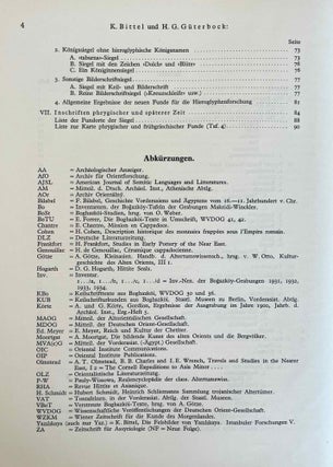 Bogazköy. Teil 1: Neue Untersuchungen in der hethitischen Hauptstadt. Teil 2: Neue Untersuchungen hethitischer Architektur. Teil 3: Funde aus den Grabungen 1952-1955. Teil 4: Funde aus den Grabungen 1967 und 1968. Teil 5: Funde aus den Grabungen 1970 und 1971. Teil 6: Funde aus den Grabungen bis 1979.