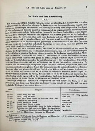 Bogazköy. Teil 1: Neue Untersuchungen in der hethitischen Hauptstadt. Teil 2: Neue Untersuchungen hethitischer Architektur. Teil 3: Funde aus den Grabungen 1952-1955. Teil 4: Funde aus den Grabungen 1967 und 1968. Teil 5: Funde aus den Grabungen 1970 und 1971. Teil 6: Funde aus den Grabungen bis 1979.