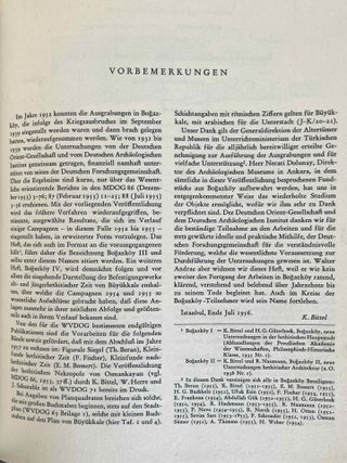 Bogazk&ouml;y. Teil 1: Neue Untersuchungen in der hethitischen Hauptstadt. Teil 2: Neue Untersuchungen hethitischer Architektur. Teil 3: Funde aus den Grabungen 1952-1955. Teil 4: Funde aus den Grabungen 1967 und 1968. Teil 5: Funde aus den Grabungen 1970 und 1971. Teil 6: Funde aus den Grabungen bis 1979.[newline]M12337-12.jpeg