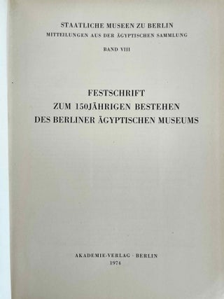 Festschrift zum 150 j&auml;hrigen Bestehen des Berliner &Auml;yptischen Museums[newline]M12342b-03.jpeg