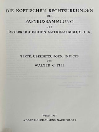Die koptischen Rechtsurkunden der Papyrussammlung der &Ouml;sterreichischen Nationalbibliothek. Text, &Uuml;bersetzungen, Indices.[newline]M12346-02.jpeg