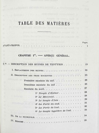 Denderah. Description g&eacute;n&eacute;rale du grand temple de cette ville. Vol. I-II: Int&eacute;rieur du temple. Vol. III-IV: Cryptes. Terrasses. Vol. V: Suppl&eacute;ment aux planches. Volume VI: Texte (complete set)[newline]M12373a-06.jpeg