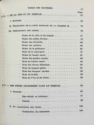Denderah. Description g&eacute;n&eacute;rale du grand temple de cette ville. Vol. I-II: Int&eacute;rieur du temple. Vol. III-IV: Cryptes. Terrasses. Vol. V: Suppl&eacute;ment aux planches. Volume VI: Texte (complete set)[newline]M12373a-08.jpeg
