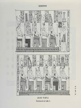 Denderah. Description g&eacute;n&eacute;rale du grand temple de cette ville. Vol. I-II: Int&eacute;rieur du temple. Vol. III-IV: Cryptes. Terrasses. Vol. V: Suppl&eacute;ment aux planches. Volume VI: Texte (complete set)[newline]M12373a-16.jpeg