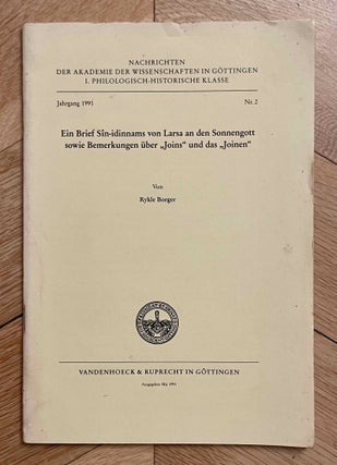 Item #M12380 Ein Brief Sîn-idinnams von Larsa an den Sonnengott sowie Bemerkungen über...