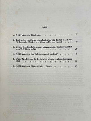 Kamid el-Loz--Kumidi. Schriftdokumente aus Kamid el-Loz.