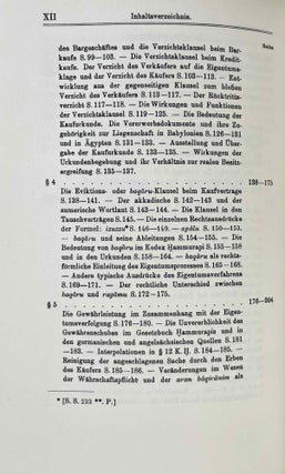 Die Schlussklauseln der Altbabylonischen Kauf- und Tauschverträge. Ein Beitrag zur Geschichte des Barkaufes.