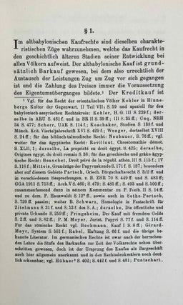 Die Schlussklauseln der Altbabylonischen Kauf- und Tauschverträge. Ein Beitrag zur Geschichte des Barkaufes.