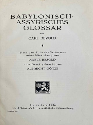 Babylonisch-assyrisches Glossar