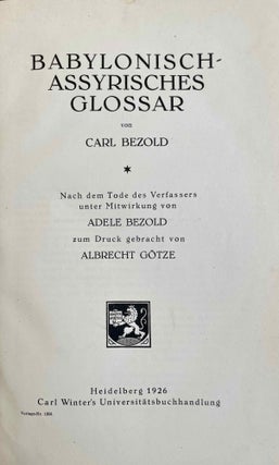 Babylonisch-assyrisches Glossar