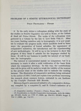 Studies on Semitic lexicography