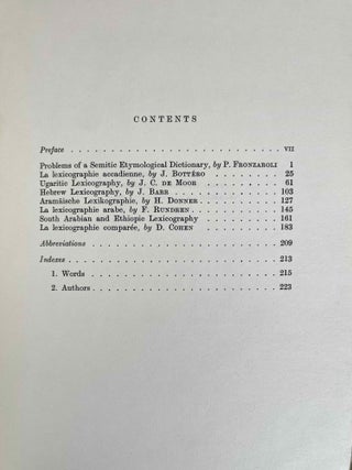 Studies on Semitic lexicography