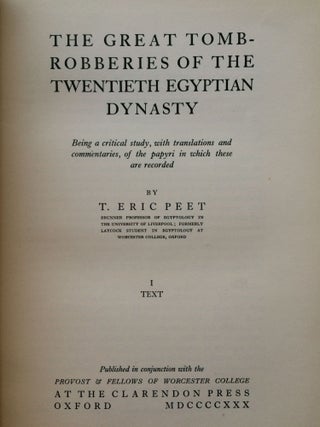 The great tomb robberies of the Twentieth Egyptian dynasty. Vol I: Text. Vol. II: Plates (complete set)[newline]M1239b-10.jpg