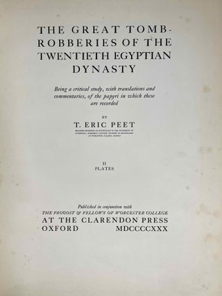 The great tomb robberies of the Twentieth Egyptian dynasty. Being a critical study, with translations and commentaries, of the papyri in which these are recorded. Vol II: Plates (only, without the text)[newline]M1239j-02.jpeg