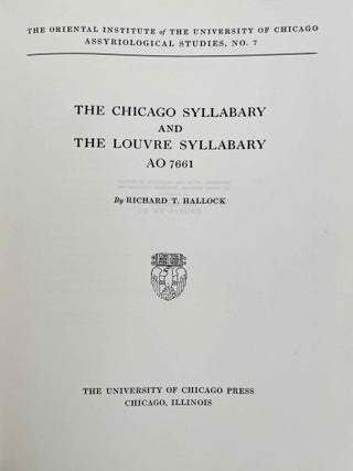 The Chicago syllabary and the Louvre syllabary AO 7661 (XEROX)