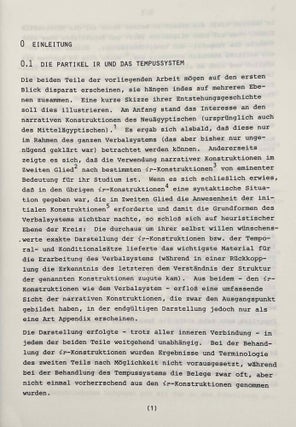 Neuägyptische Studien. Die Partikel ir. Das Tempussystem.
