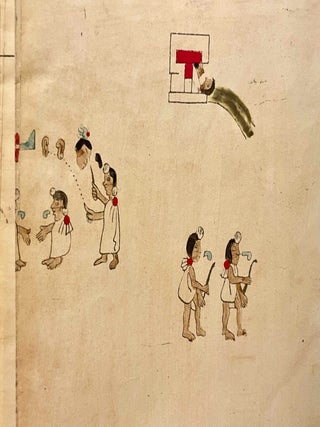 Tira de la peregrinaci&oacute;n azteca. Pictograf&iacute;a precolombina mexicana.[newline]M12417-05.jpeg