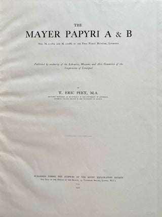 The Mayer Papyri A & B. Nos. M 11162 and M. 11186 of the Free Public Museums, Liverpool.[newline]M1241b-02.jpeg