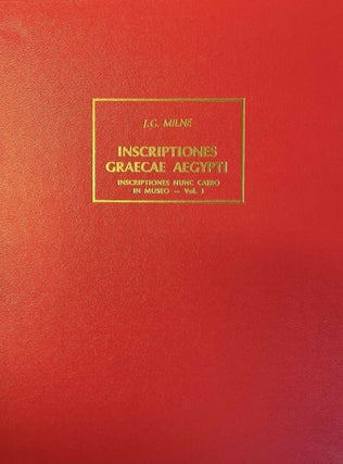 Item #M12424 Inscriptiones nunc Cairo in museo. Greek inscriptions. MILNE J. Grafton