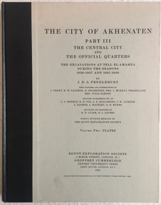 The city of Akhenaten. Part I: Excavations of 1921 and 1922 at el-’Amarneh. Part II: The North Suburb and the Desert Altars. The excavations at Tell el Amarna during the seasons 1926-1932. Part III: The Central City and the Official Quarters. The excavations at Tell el-Amarna during the seasons 1926-1927 and 1931-1936. Vol. 1: Text. Vol. 2: Plates (complete set)[newline]M1243c-49.jpg