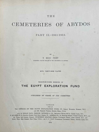 The cemeteries of Abydos. Part I: The mixed cemetery and Umm el-Ga'ab. Part II: 1911-1912. Part III: 1912-1913. (complete set)[newline]M1245-12.jpeg