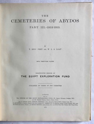 The cemeteries of Abydos. Part I: The mixed cemetery and Umm el-Ga'ab. Part II: 1911-1912. Part III: 1912-1913. (complete set)[newline]M1245b-21.jpg