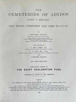 The cemeteries of Abydos. Part I: The mixed cemetery and Umm el-Ga'ab. Part II: 1911-1912. Part III: 1912-1913. (complete set)[newline]M1245d-01.jpeg