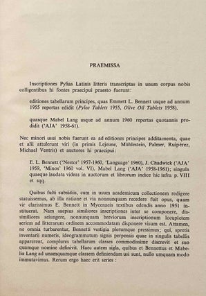 Inscriptiones Pyliae ad Mycenaeam aetatem pertinentes. Quas in usum academicum collectas.