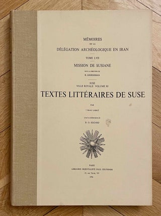 Item #M12484 Textes litt&eacute;raires de Suse. LABAT Ren&eacute; - EDZARD Dietz Otto[newline]M12484-00.jpeg
