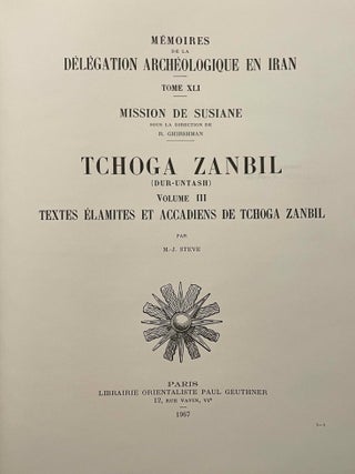 Tchoga Zanbil (Dur-Untash). Volume III: Textes &eacute;lamites et accadiens de Tchoga Zanbil.[newline]M12485-01.jpeg