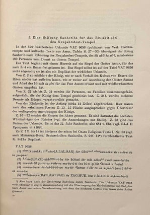 Stiftungen und Vorschriften für assyrische Tempel