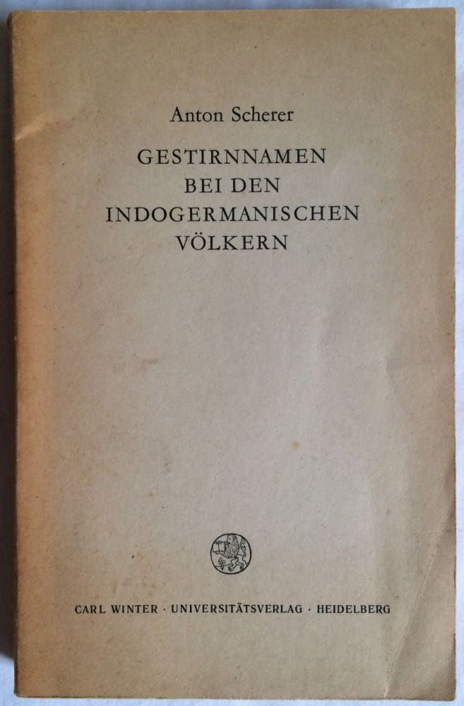 Item #M1254 Gestirnnamen bei den indogermanischen Völkern. SCHERER Anton.[newline]M1254.jpg