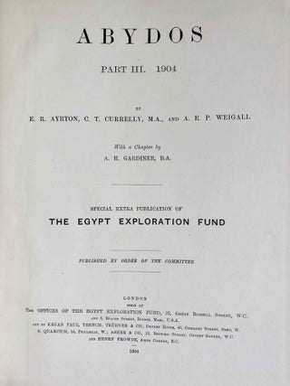 Abydos. Part I (1902). Part II (1903). Part III (1904) (complete set)[newline]M1258h-23.jpeg