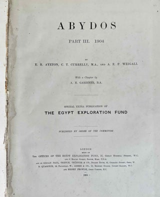 Abydos. Part I (1902). Part II (1903). Part III (1904) (complete set)[newline]M1258k-30.jpeg