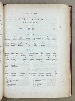 De lingua et literis veterum Aegyptiorum. Cum permultis tabulis lithographicis literas Aegyptiorum tum vulgari tum sacerdotali ratione scriptas explicantibus atque interpretationem Rosettanae aliarumque inscriptionum et aliquot voluminum papyraceorum in sepuloris repertorum exhibentibus. Accedunt Grammatica atque Glossarium Aegyptiacum. Pars 1 & 2 (complete)[newline]M12656-13.jpeg