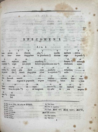 De lingua et literis veterum Aegyptiorum. Cum permultis tabulis lithographicis literas Aegyptiorum tum vulgari tum sacerdotali ratione scriptas explicantibus atque interpretationem Rosettanae aliarumque inscriptionum et aliquot voluminum papyraceorum in sepuloris repertorum exhibentibus. Accedunt Grammatica atque Glossarium Aegyptiacum. Pars 1 & 2 (complete)[newline]M12656-15.jpeg