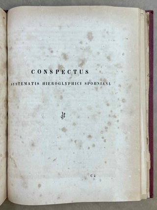 De lingua et literis veterum Aegyptiorum. Cum permultis tabulis lithographicis literas Aegyptiorum tum vulgari tum sacerdotali ratione scriptas explicantibus atque interpretationem Rosettanae aliarumque inscriptionum et aliquot voluminum papyraceorum in sepuloris repertorum exhibentibus. Accedunt Grammatica atque Glossarium Aegyptiacum. Pars 1 & 2 (complete)[newline]M12656-23.jpeg