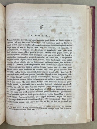 De lingua et literis veterum Aegyptiorum. Cum permultis tabulis lithographicis literas Aegyptiorum tum vulgari tum sacerdotali ratione scriptas explicantibus atque interpretationem Rosettanae aliarumque inscriptionum et aliquot voluminum papyraceorum in sepuloris repertorum exhibentibus. Accedunt Grammatica atque Glossarium Aegyptiacum. Pars 1 & 2 (complete)[newline]M12656-24.jpeg