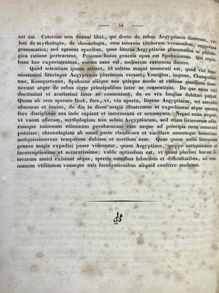 De lingua et literis veterum Aegyptiorum. Cum permultis tabulis lithographicis literas Aegyptiorum tum vulgari tum sacerdotali ratione scriptas explicantibus atque interpretationem Rosettanae aliarumque inscriptionum et aliquot voluminum papyraceorum in sepuloris repertorum exhibentibus. Accedunt Grammatica atque Glossarium Aegyptiacum. Pars 1 & 2 (complete)[newline]M12656-26.jpeg