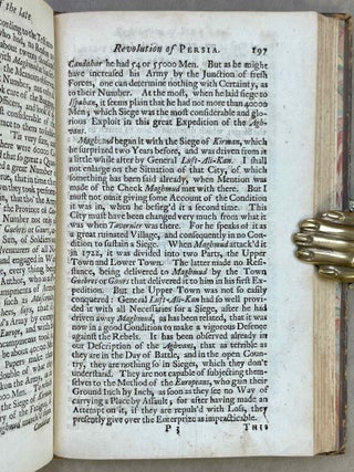 The History of the Revolution of Persia. Taken from the Memoirs of Father Krusinski, procurator of the Jesuits at Ispahan. Done into English by Father Du Cerceau, to which is added a short view of the Antient History of Persia, to the Time of Usum Cassan, not in the London edition.[newline]M12667-06.jpeg