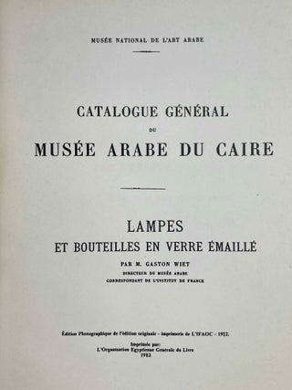 Catalogue g&eacute;n&eacute;ral du Mus&eacute;e arabe du Caire. Lampes et bouteilles en verre &eacute;maill&eacute;.[newline]M12690-02.jpeg