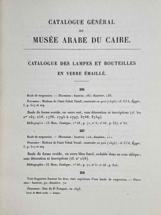 Catalogue g&eacute;n&eacute;ral du Mus&eacute;e arabe du Caire. Lampes et bouteilles en verre &eacute;maill&eacute;.[newline]M12690-04.jpeg